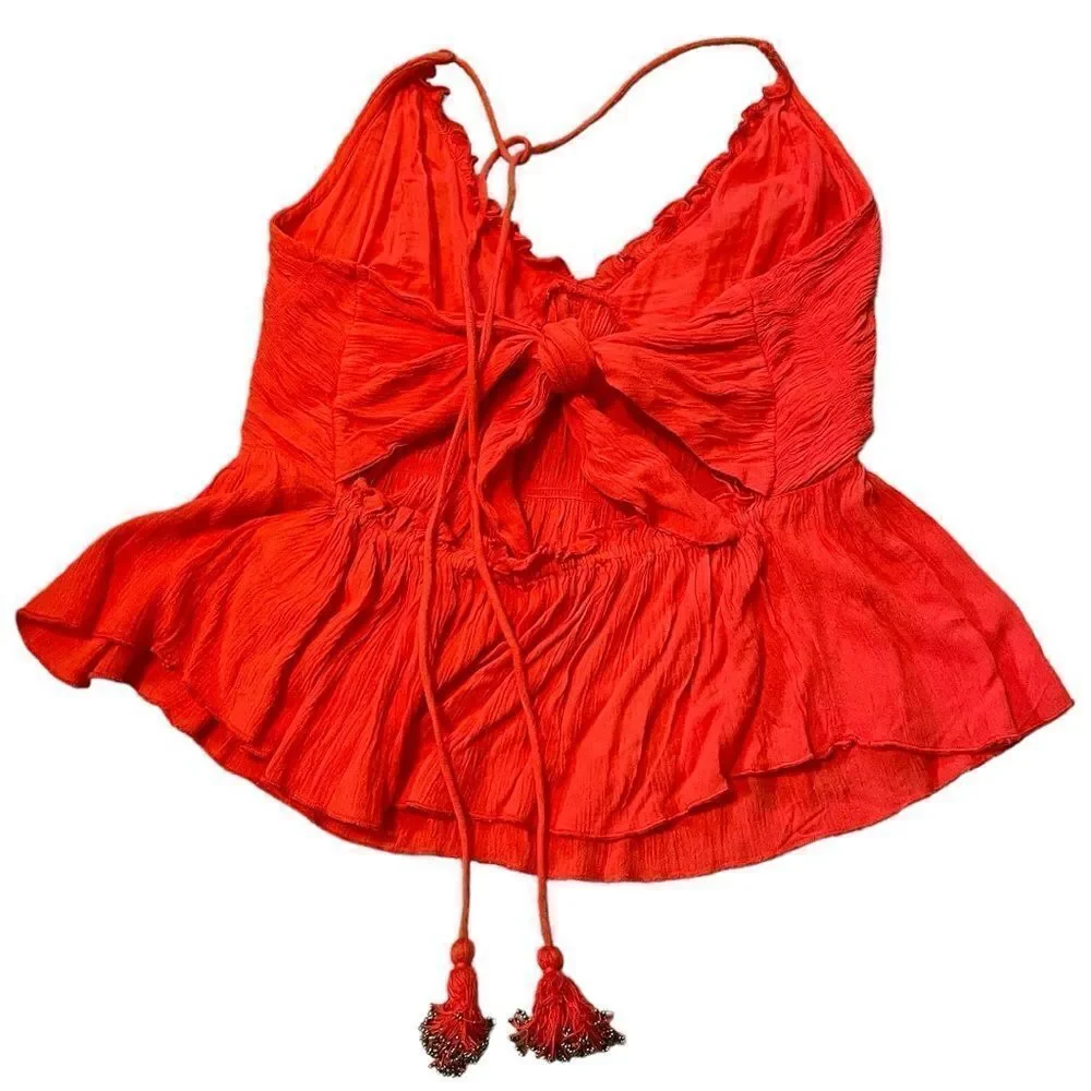 Free People Hooked On You Halter Cropped Mini Skirt Set